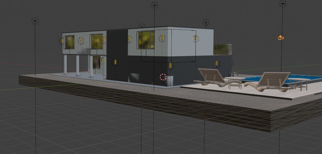 Cycles Render Modern House 3D Model With Interior 3D model_16