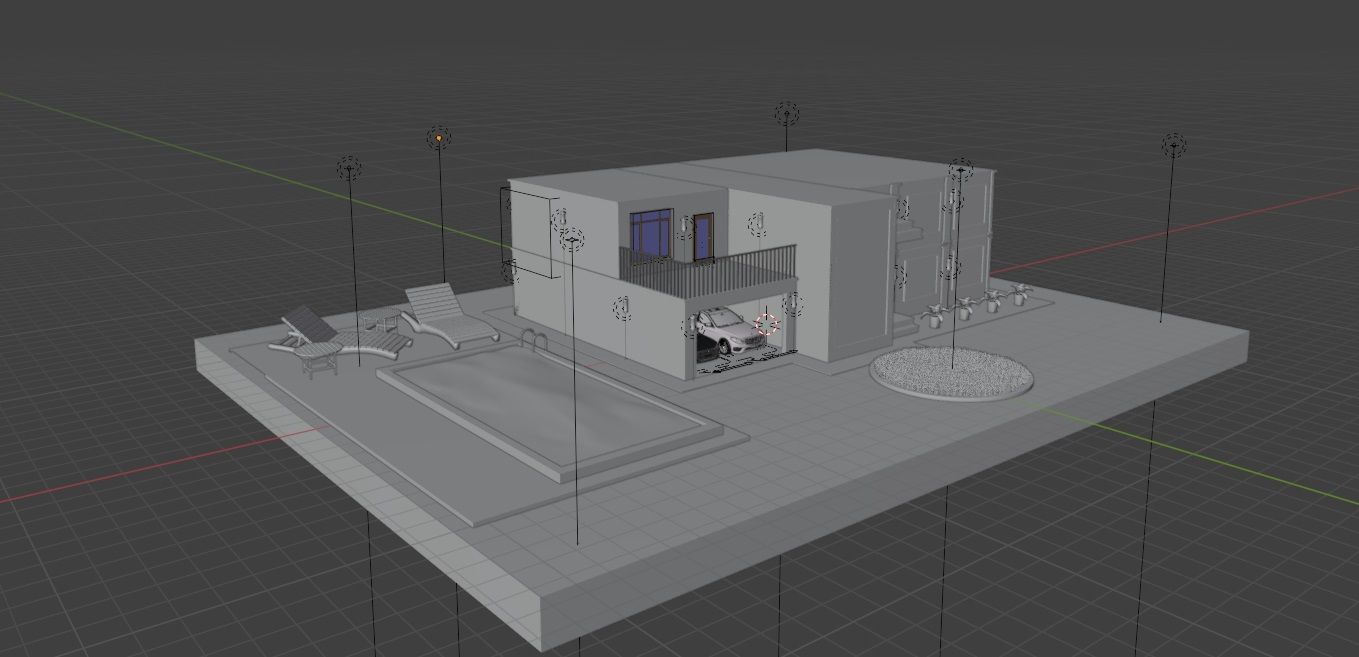 Cycles Render Modern House 3D Model With Interior 3D model_20