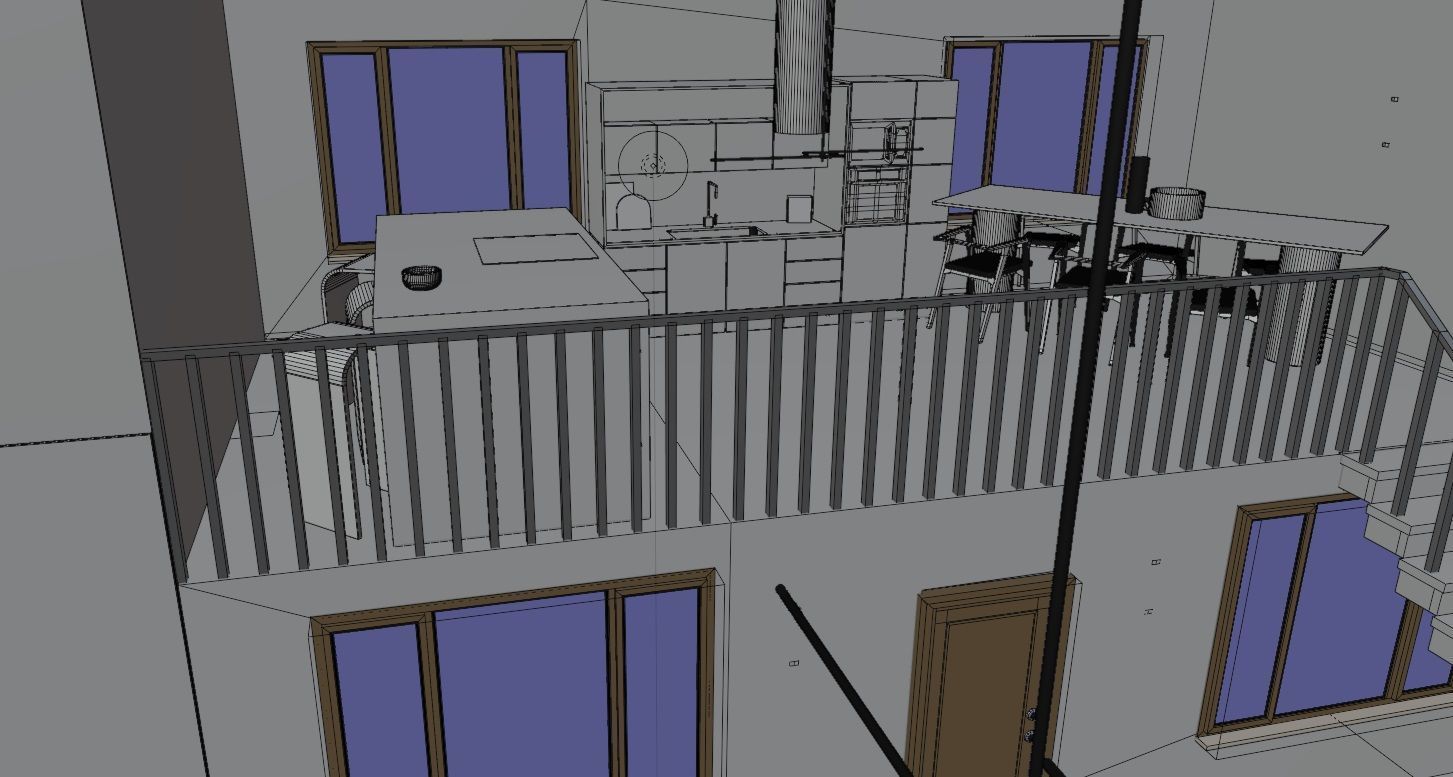 Cycles Render Modern House 3D Model With Interior 3D model_28