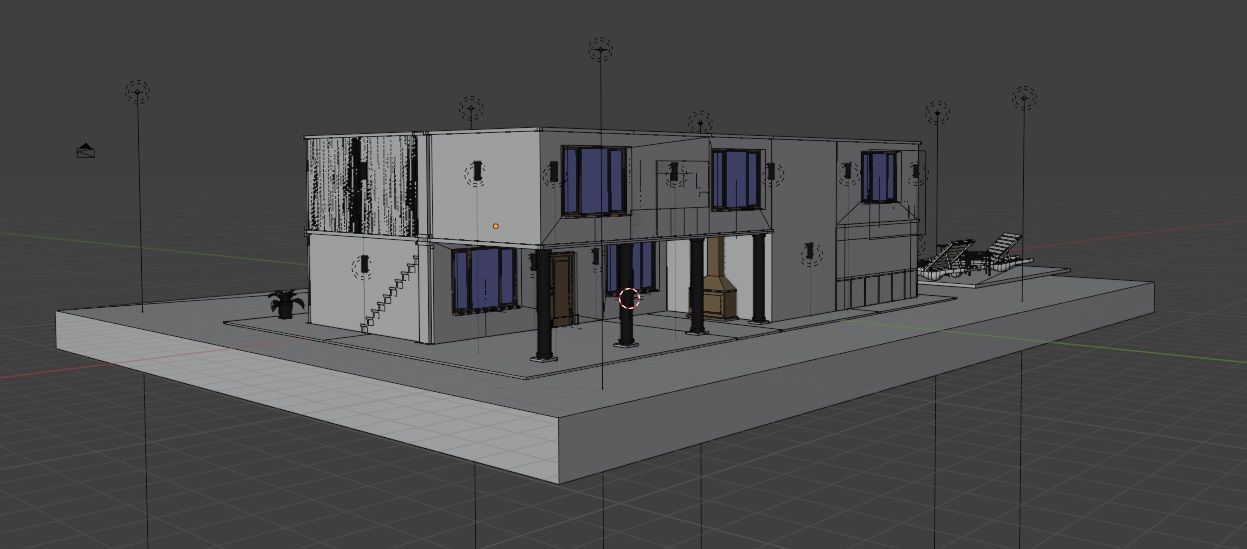 Cycles Render Modern House 3D Model With Interior 3D model_26