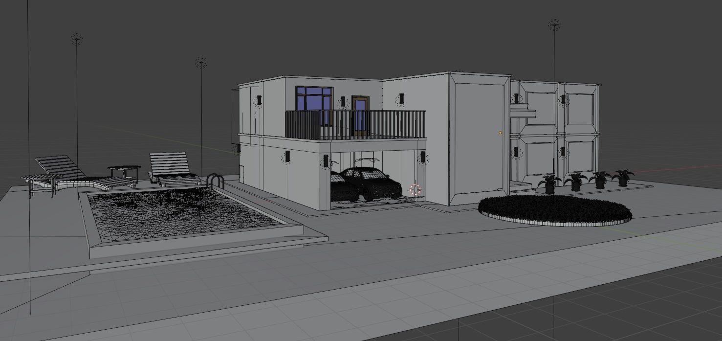 Cycles Render Modern House 3D Model With Interior 3D model_25