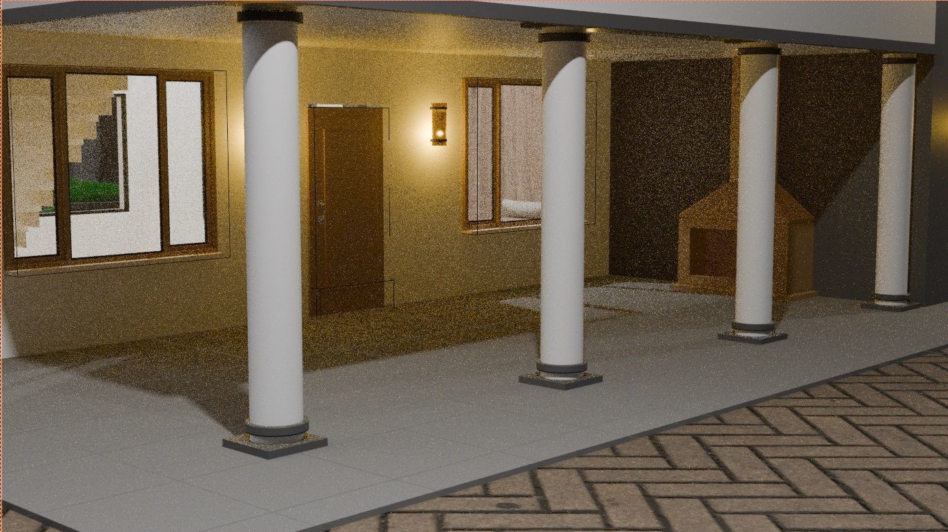 Cycles Render Modern House 3D Model With Interior 3D model_13