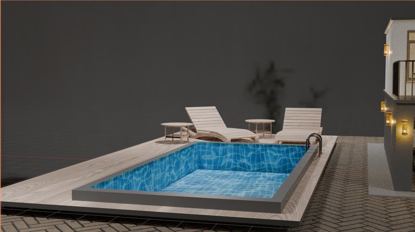 Cycles Render Modern House 3D Model With Interior 3D model_8