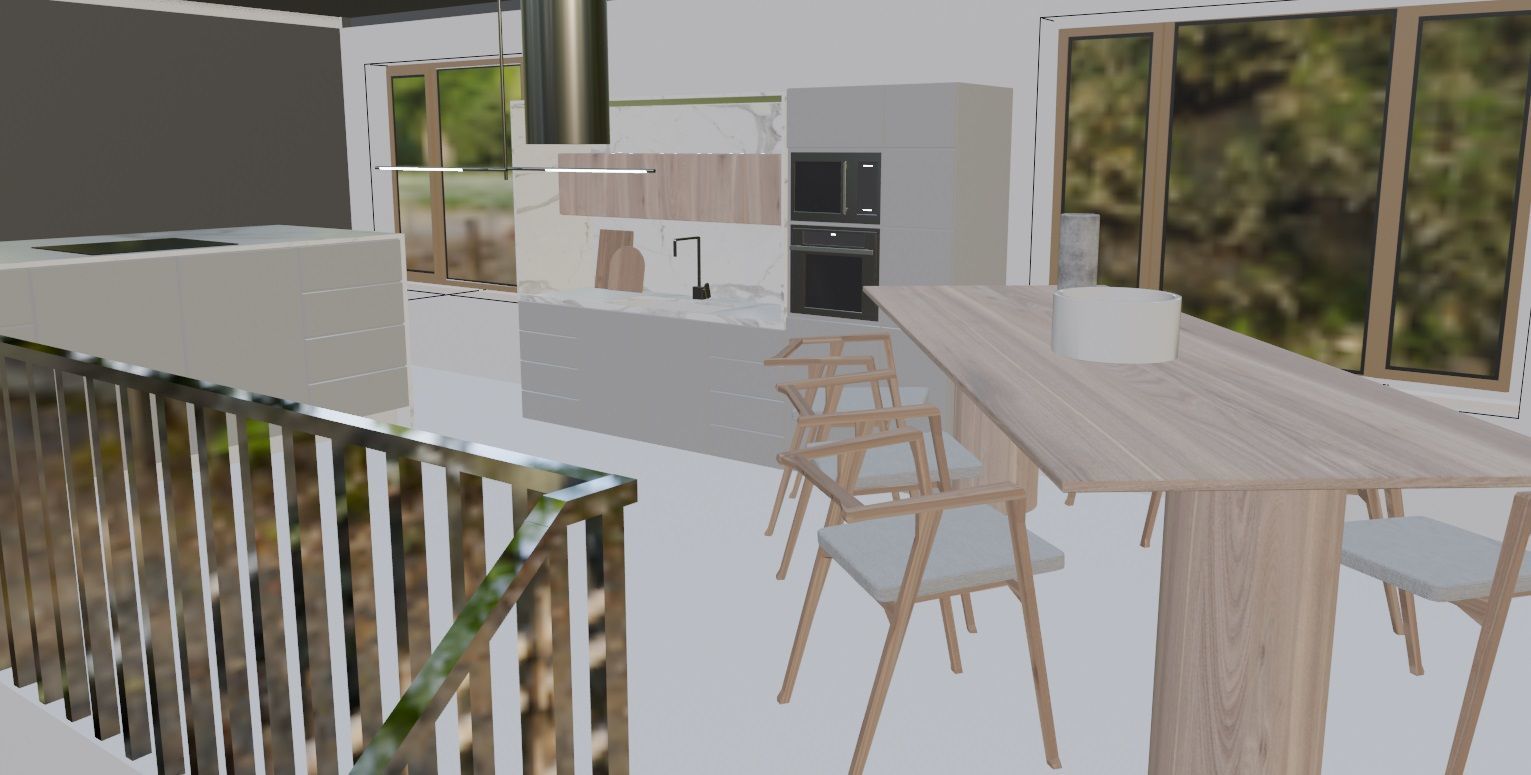 Cycles Render Modern House 3D Model With Interior 3D model_17