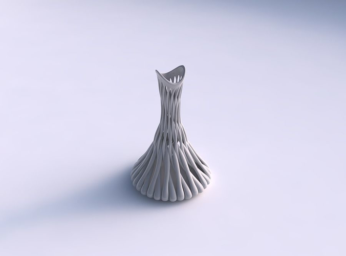 Vase taper twisted with muscle structure and extruded top streched top