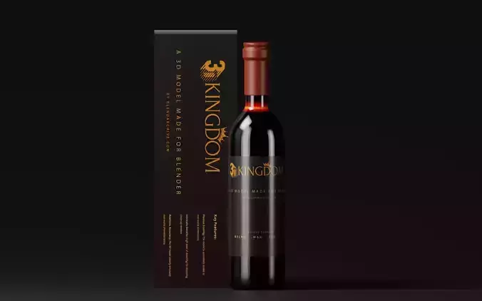 Red Wine Bottle  Low-poly 3D model
