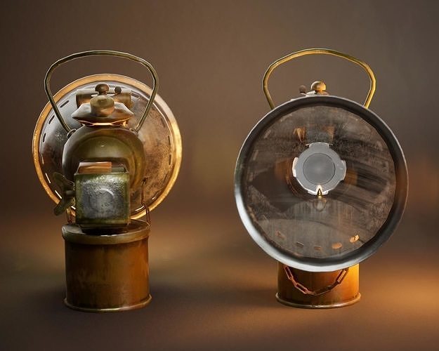 Carbide Lamp - game ready Low-poly 3D model