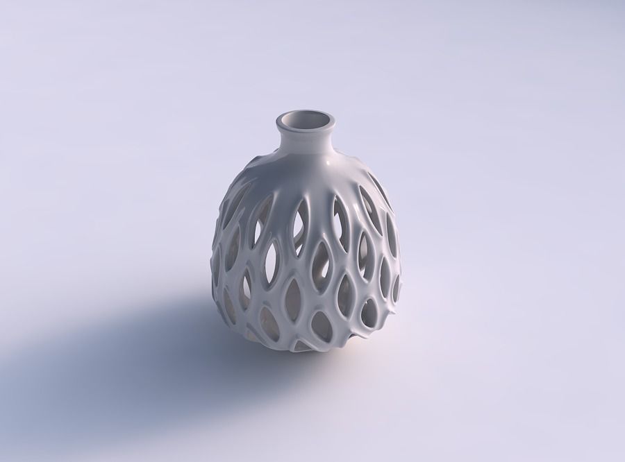 Vase tapered twisted with smooth cuts, extruded edges and hig... 3D print model_0