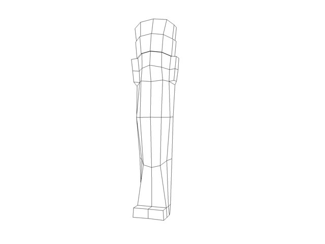 Low poly ancient stone statue Low-poly 3D model_3