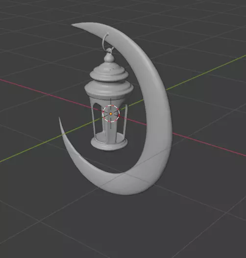 Lantern and moon Ramadan 3D print model