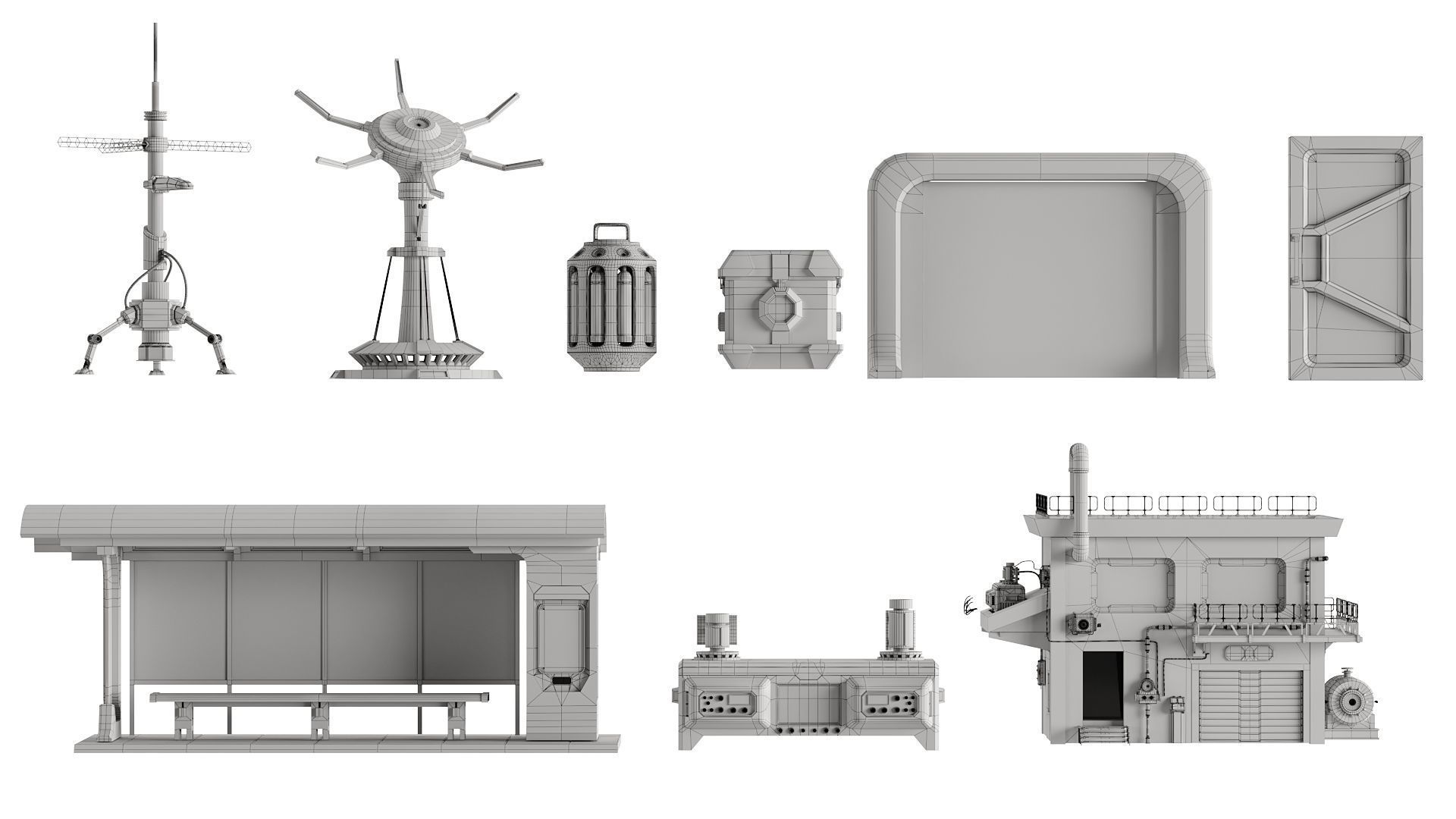 Sci-fi City Builder Low-poly 3D model_18