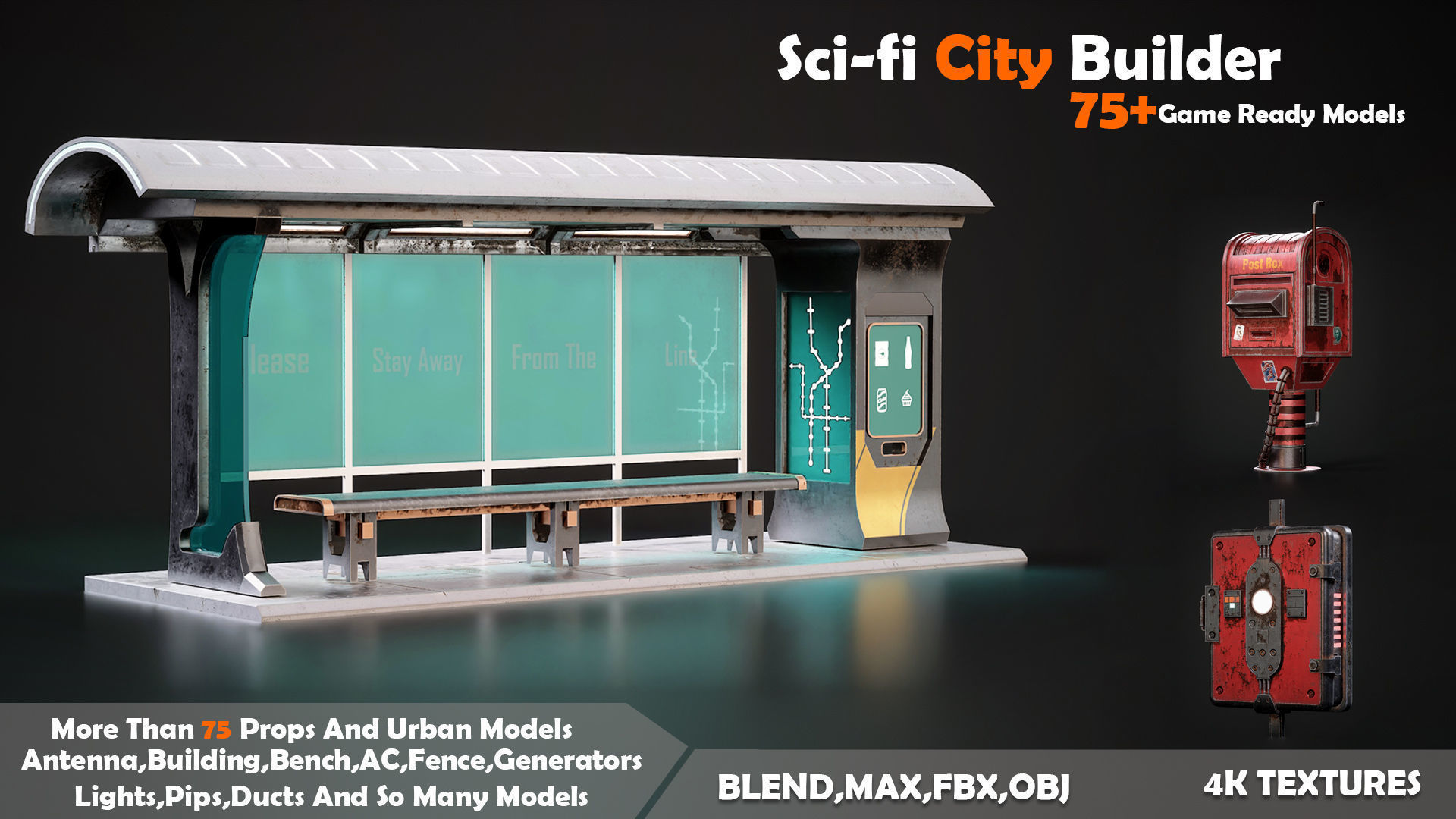 Sci-fi City Builder Low-poly 3D model_15