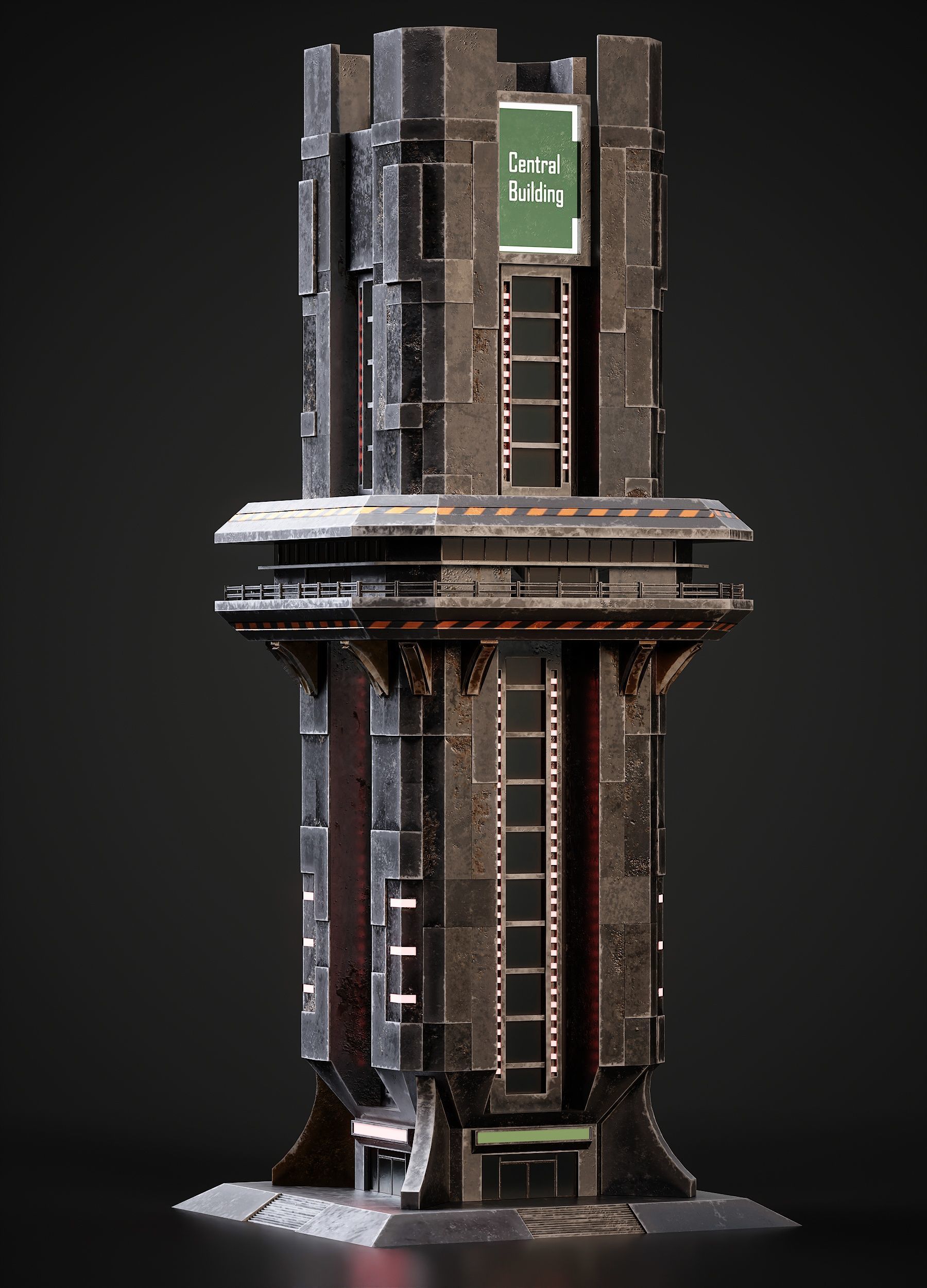 Sci-fi City Builder Low-poly 3D model_17