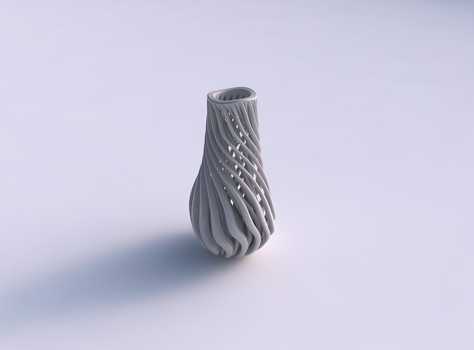 Vase taper wavy with beveled muscle structure wavy top