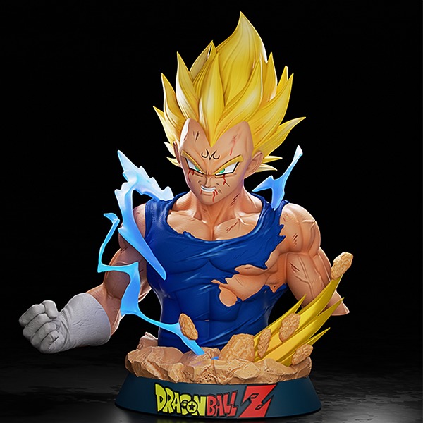vegeta bust 3D print model_4