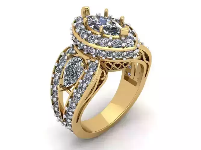Ladies Ring - Marquise and Pear Diamond