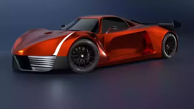 High Performance Sports Car 3D Model  Blender Shaded