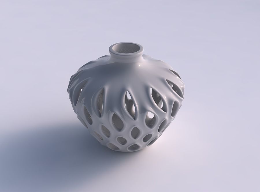 Vase tapered twisted with smooth cuts, extruded edges and hig... 3D print model_0