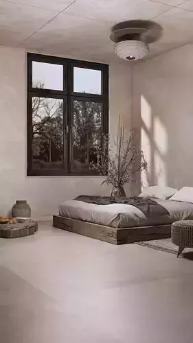 Wabi Sabi Bedroom 1 Low-poly 3D model Wabi Sabi Bedroom 1 Low-poly 3D model