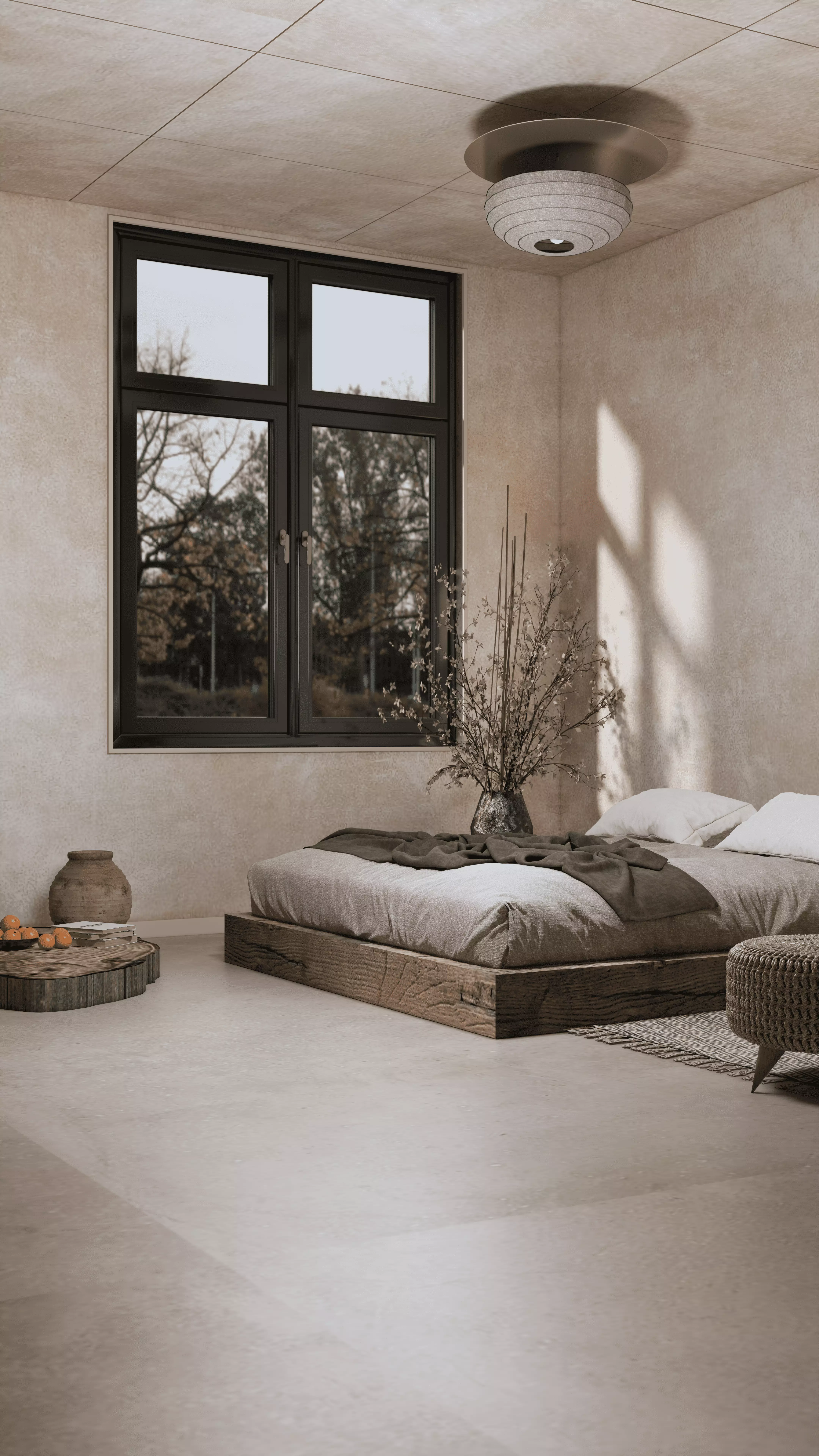 Wabi Sabi Bedroom 1 Low-poly 3D model_0