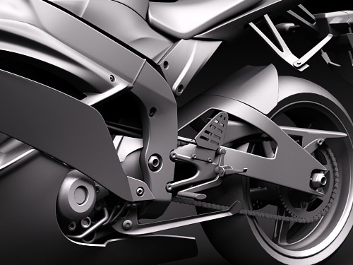 Yamaha r6 2009 3D model_9