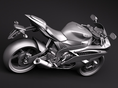 Yamaha r6 2009 3D model_11
