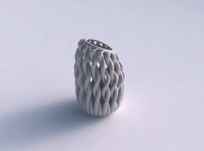 Vase taper with twisted muscle structure squeezed with streched top corner