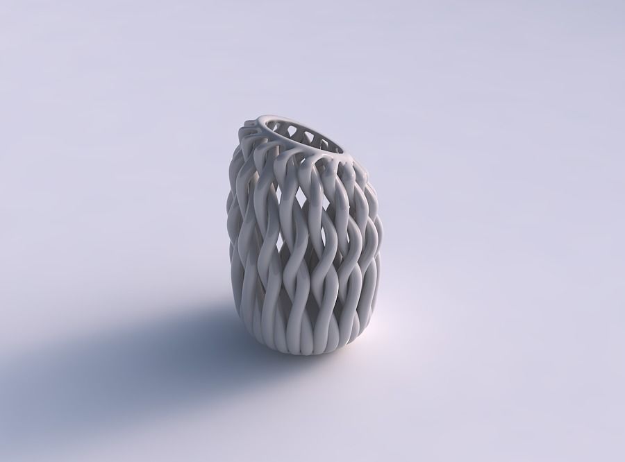 Vase taper with twisted muscle structure squeezed with strech... 3D print model_0