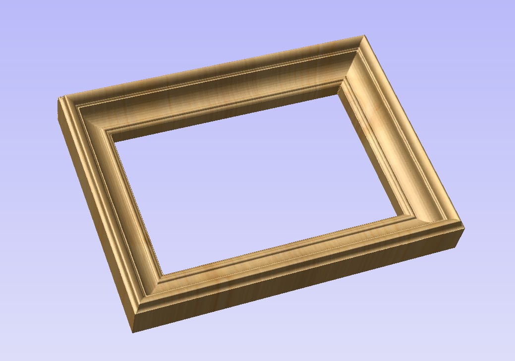 Rectangle frame carving model for CNC Router Artcam Aspire Cut3d 3D print model_4