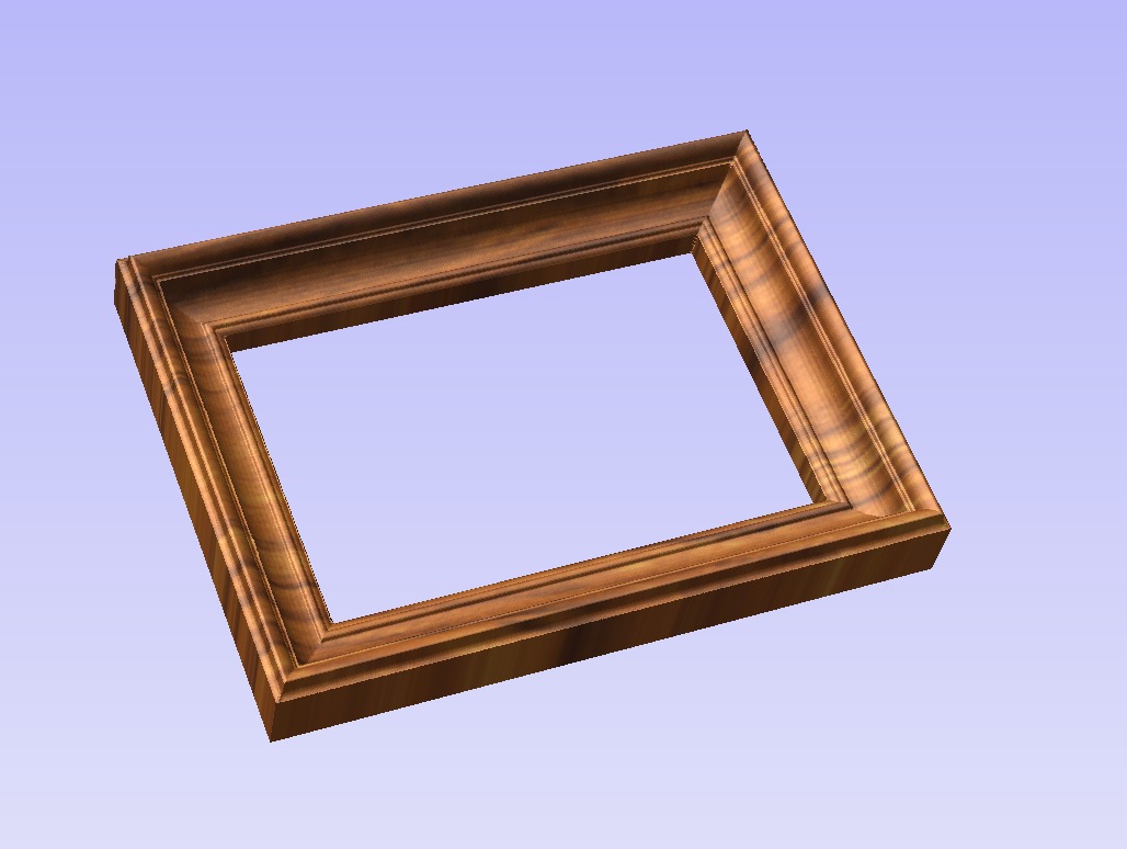 Rectangle frame carving model for CNC Router Artcam Aspire Cut3d 3D print model_2