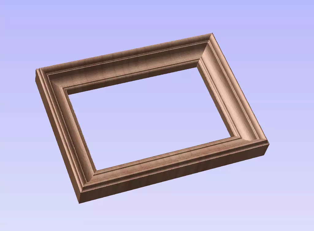 Rectangle frame carving model for CNC Router Artcam Aspire Cut3d 3D print model_0