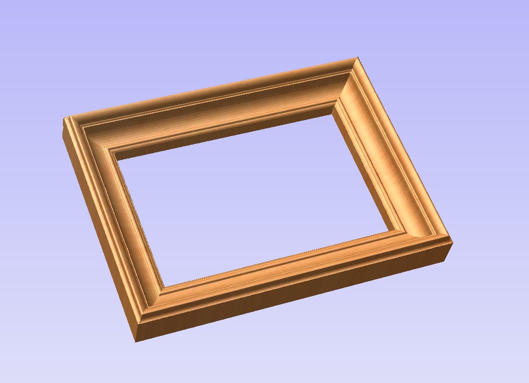 Rectangle frame carving model for CNC Router Artcam Aspire Cut3d 3D print model_1