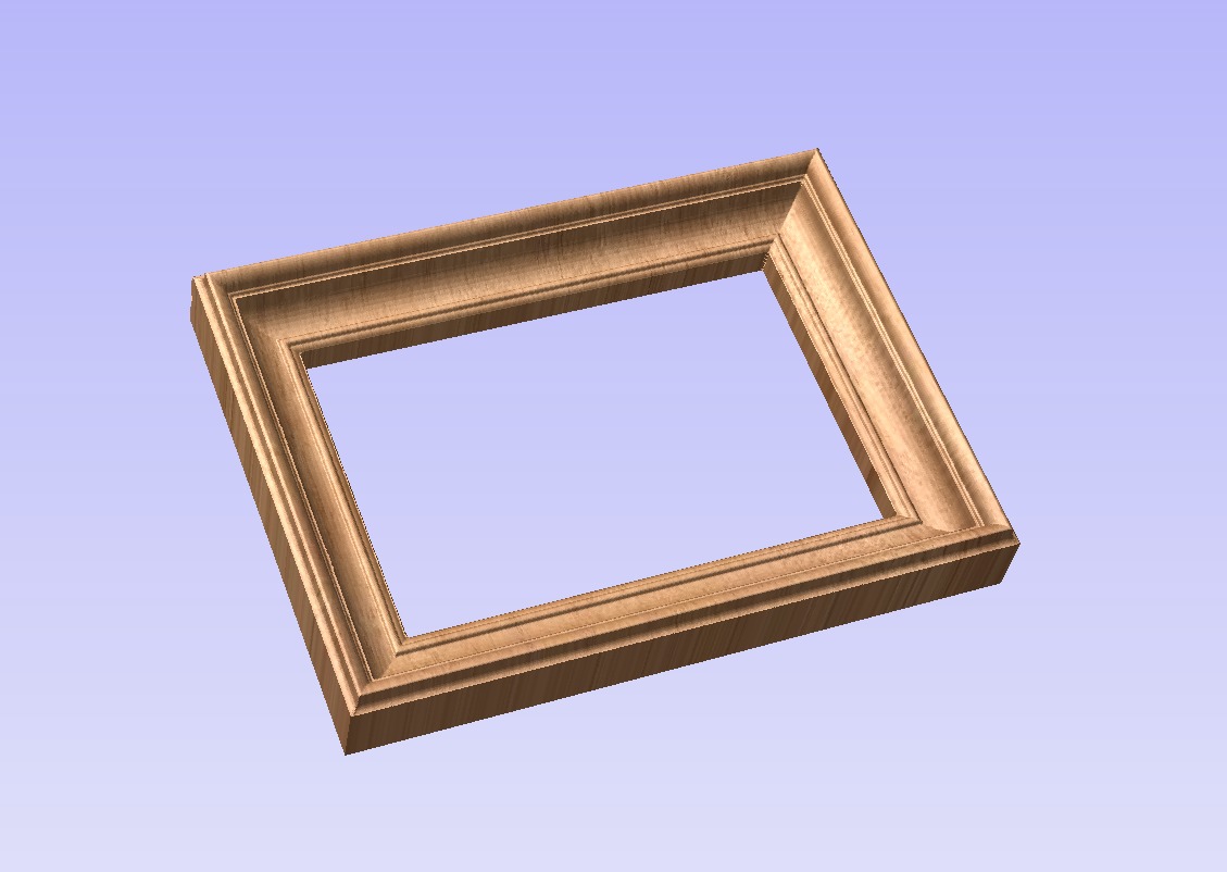 Rectangle frame carving model for CNC Router Artcam Aspire Cut3d 3D print model_3