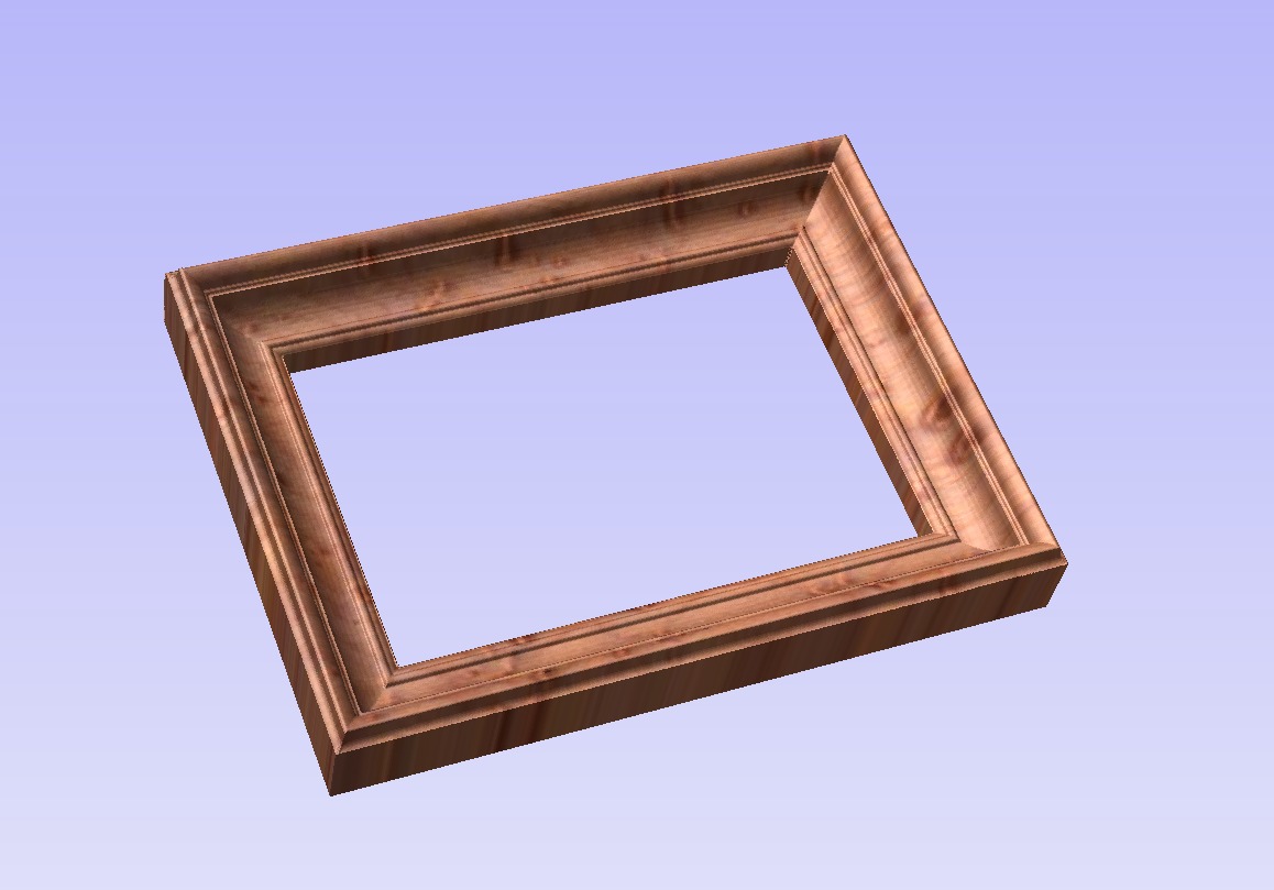 Rectangle frame carving model for CNC Router Artcam Aspire Cut3d 3D print model_5