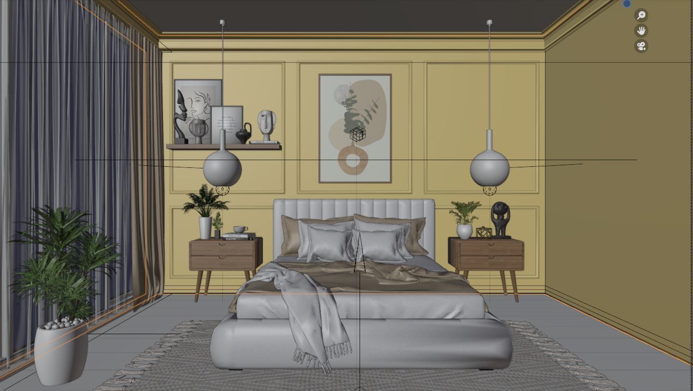 Bedroom I  Interior I Design I 3D Model I 3D Render 3D model_7