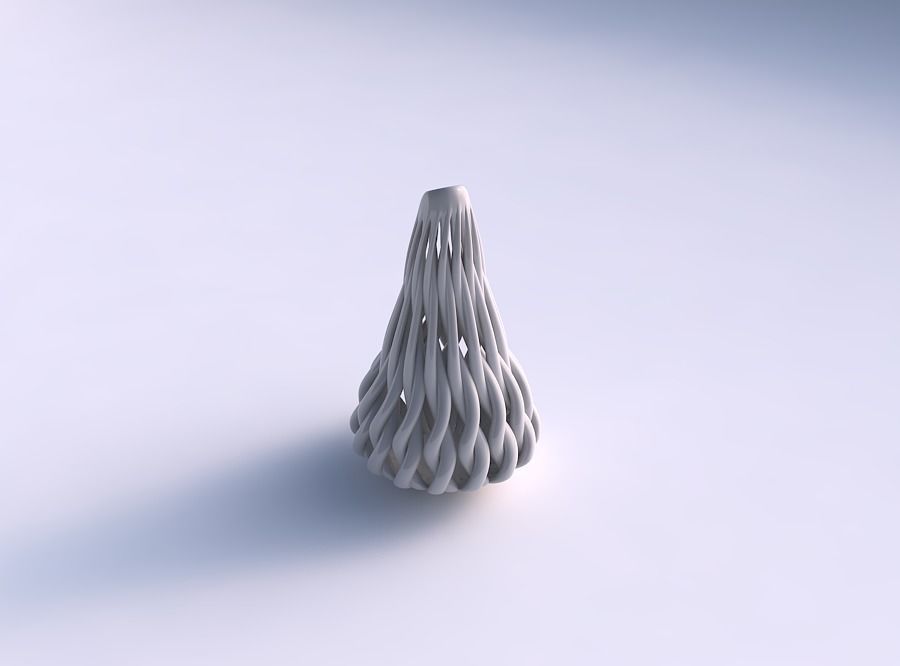 Vase taper large with twisted muscle structure long top 3D print model_0