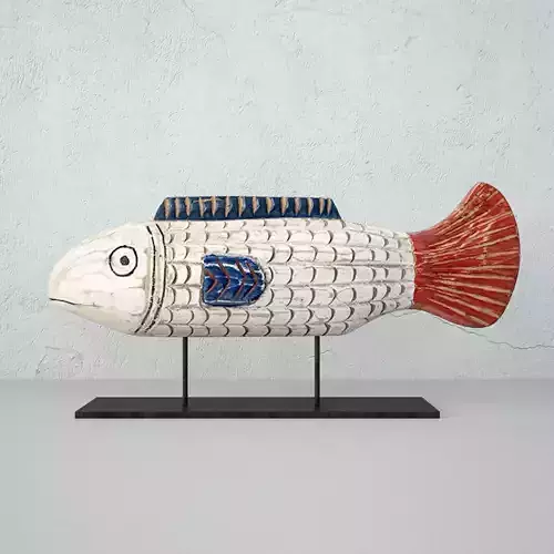 African wooden fish 2 3D model
