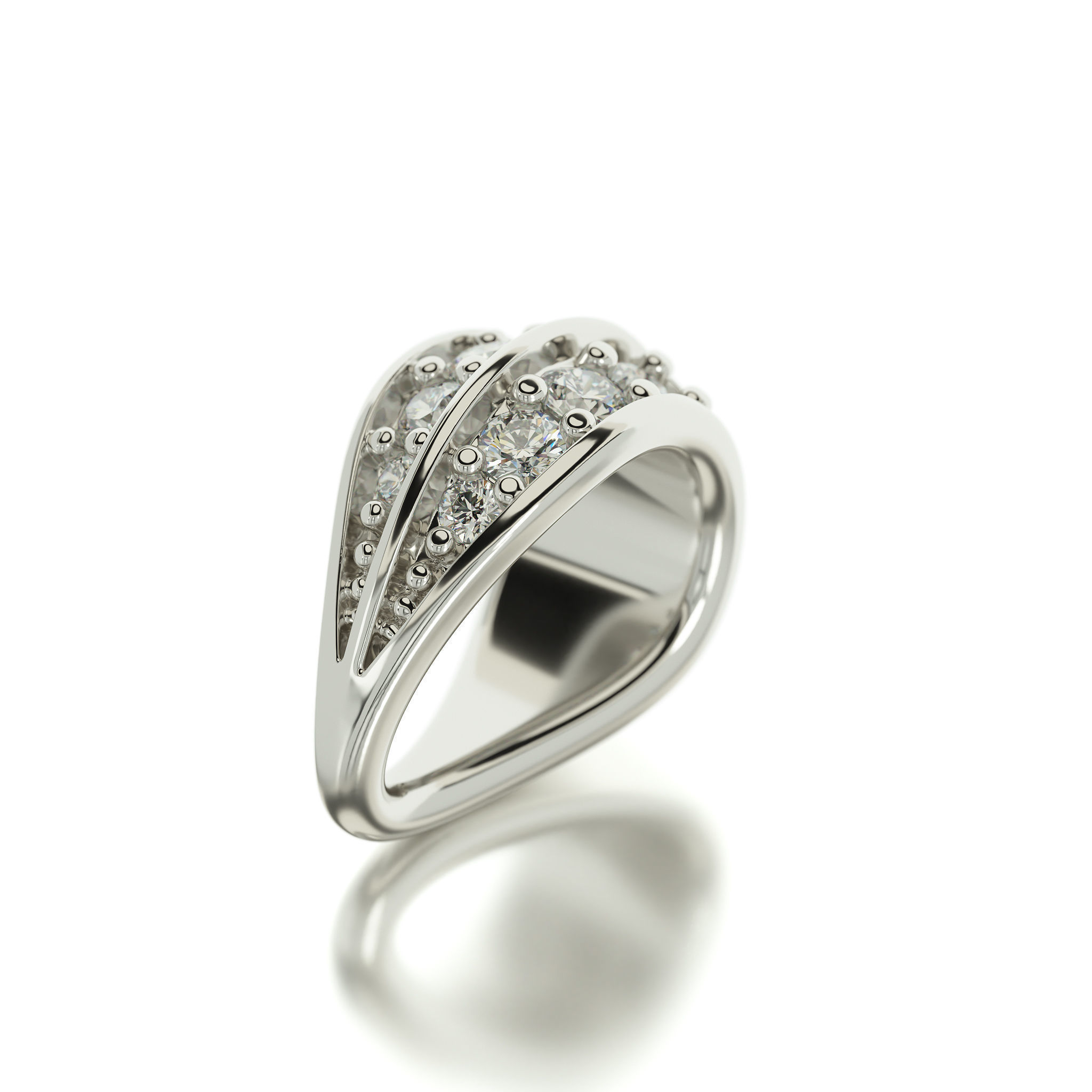 gold bail with diamond for pendant 3D print model_5