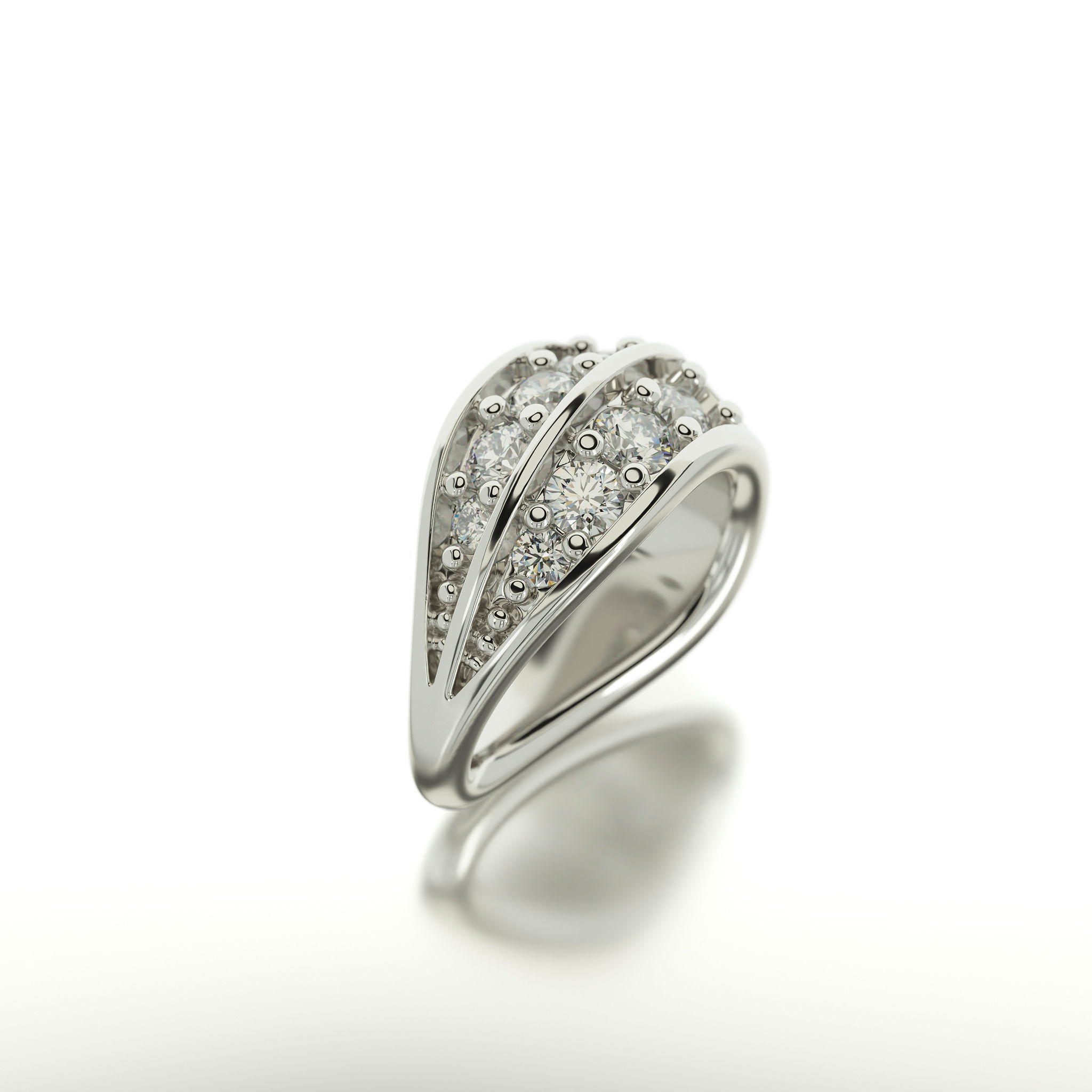 gold bail with diamond for pendant 3D print model_4