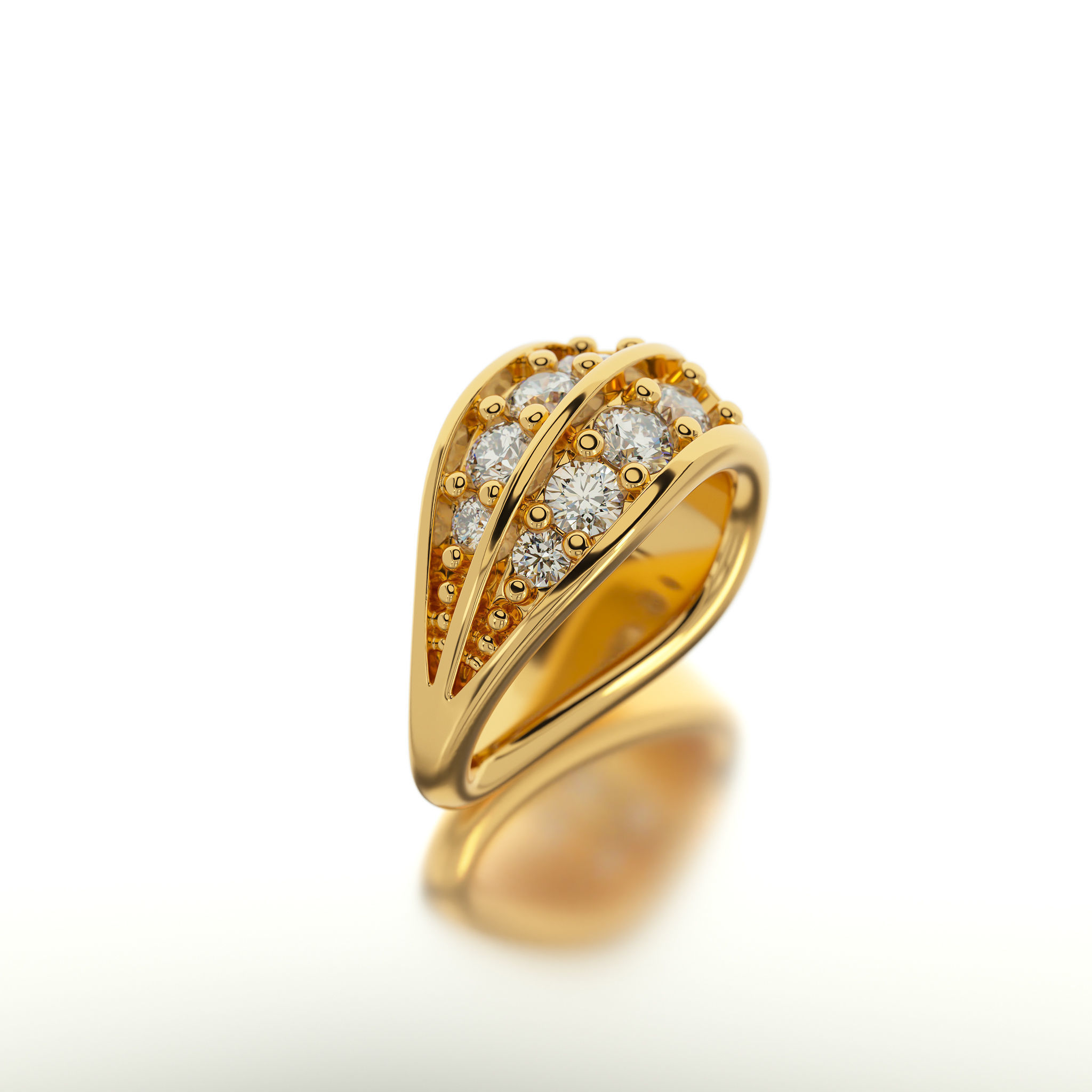 gold bail with diamond for pendant 3D print model_2