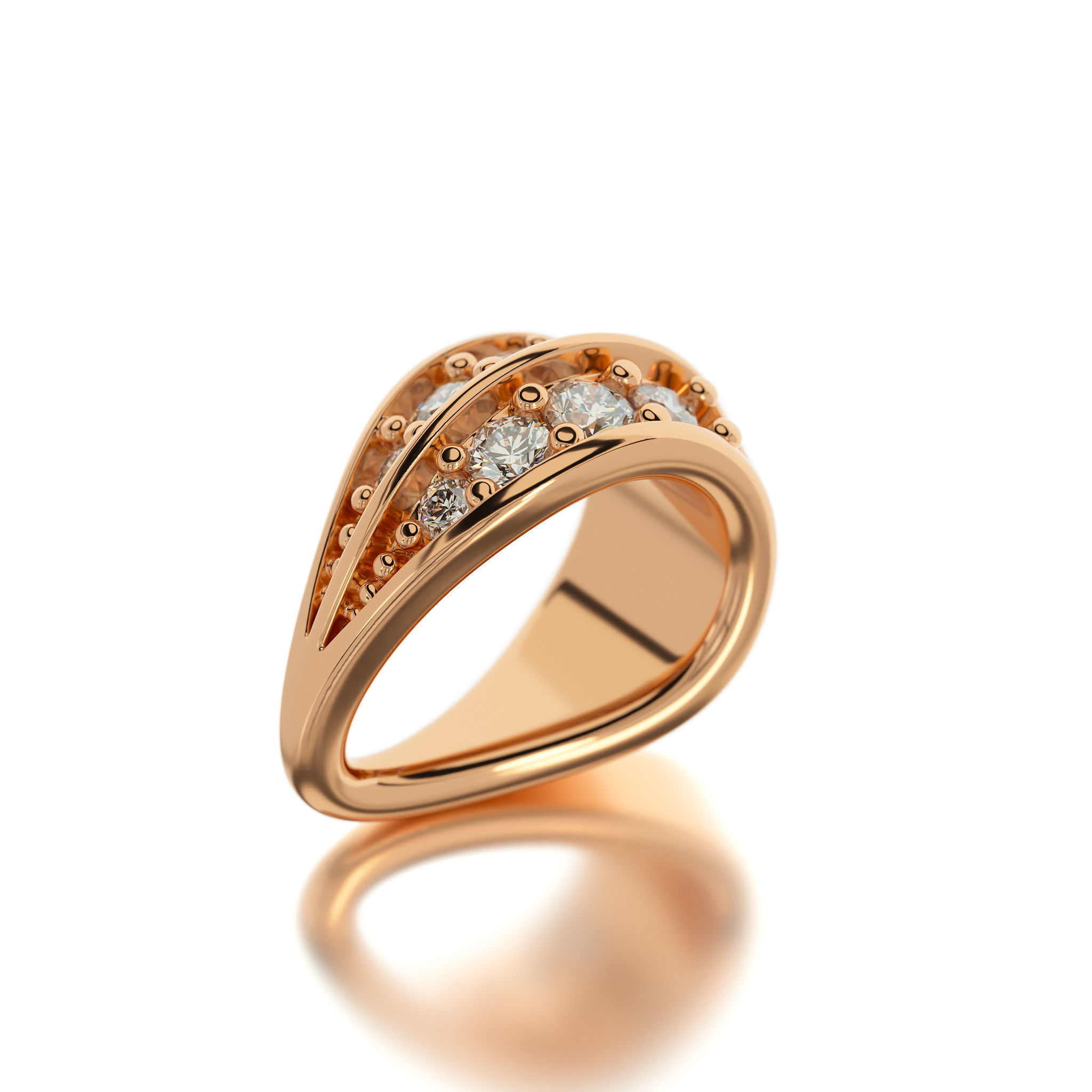 gold bail with diamond for pendant 3D print model_8