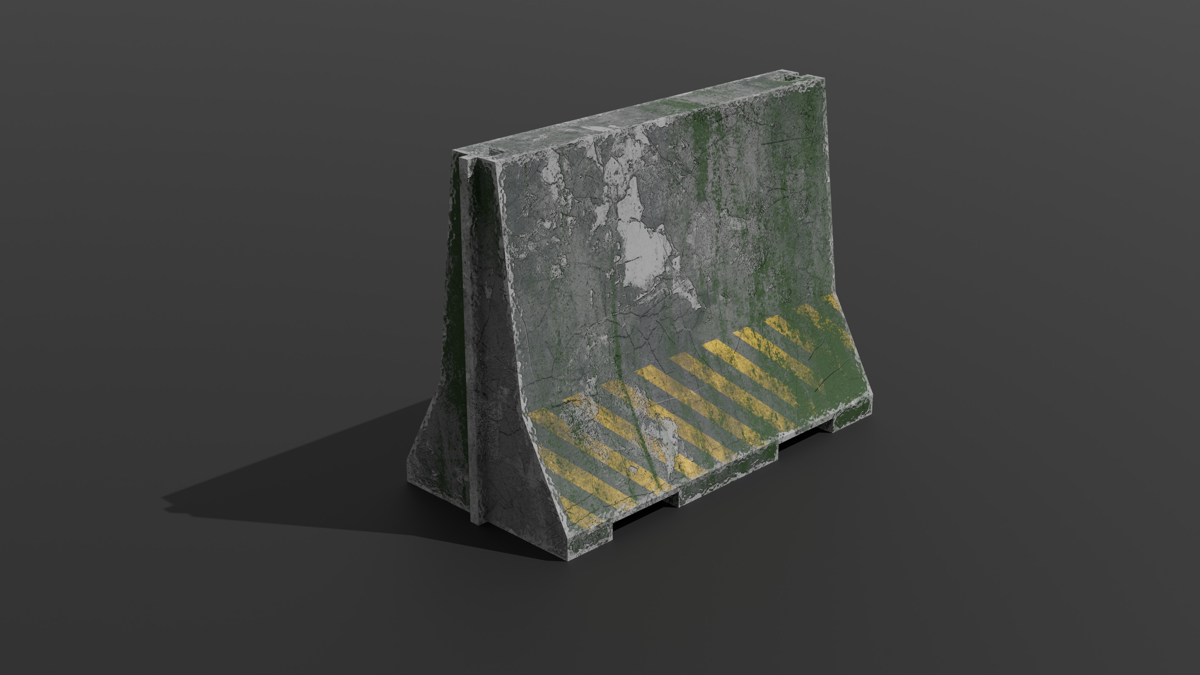 Dirty Concrete Street Barrier Collection Low-poly 3D model_24