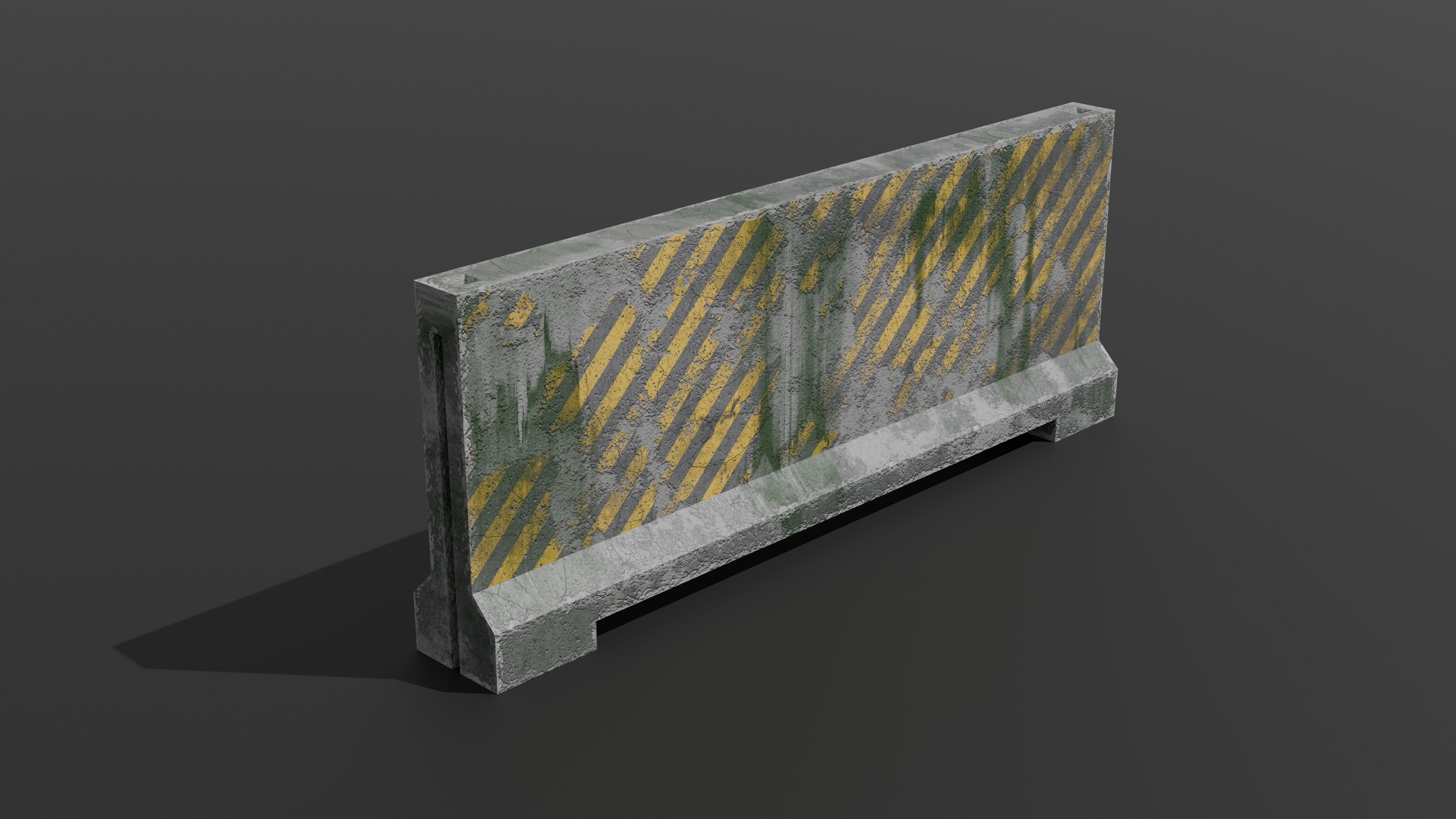 Dirty Concrete Street Barrier Collection Low-poly 3D model_28
