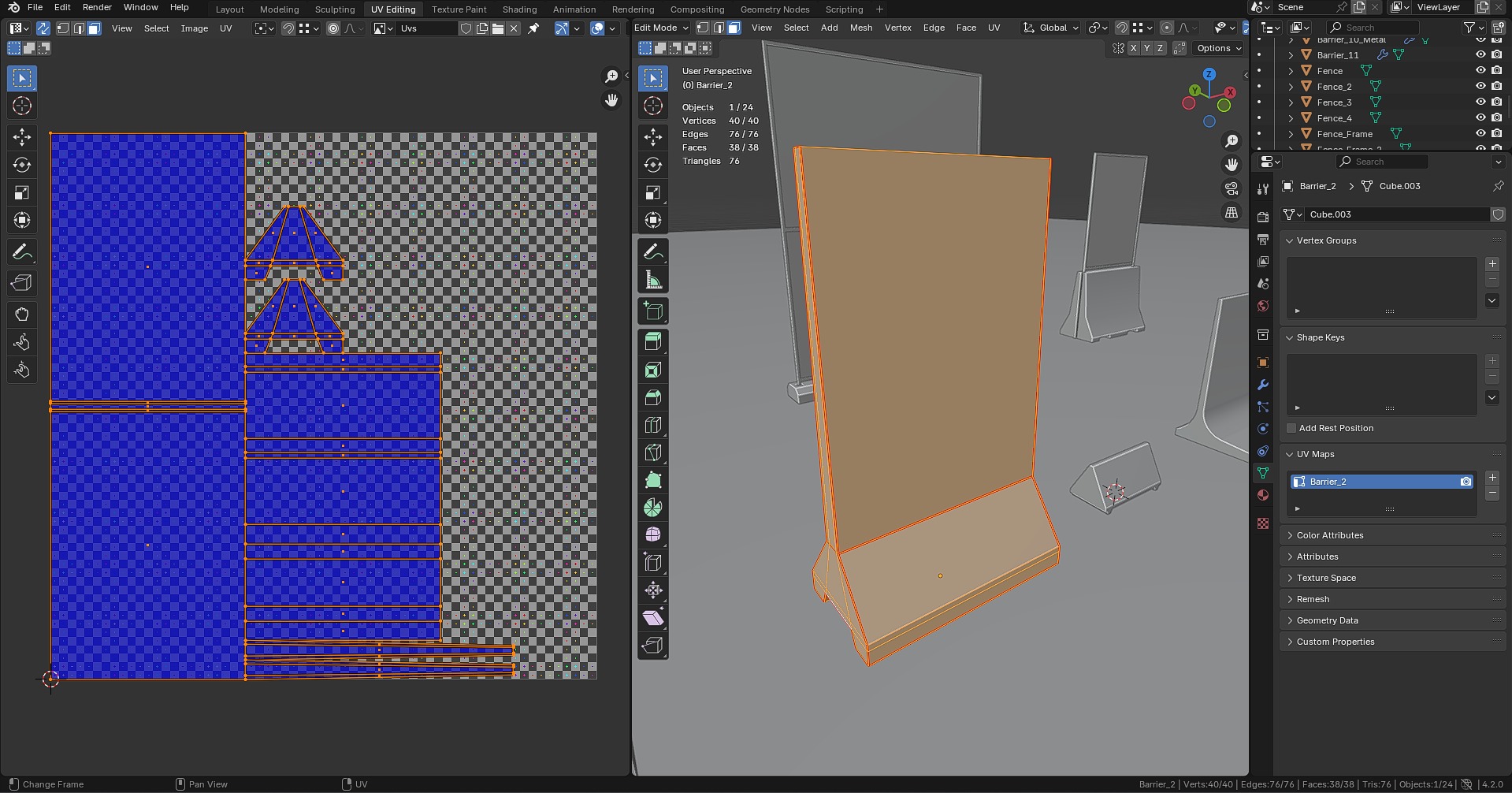 Dirty Concrete Street Barrier Collection Low-poly 3D model_38
