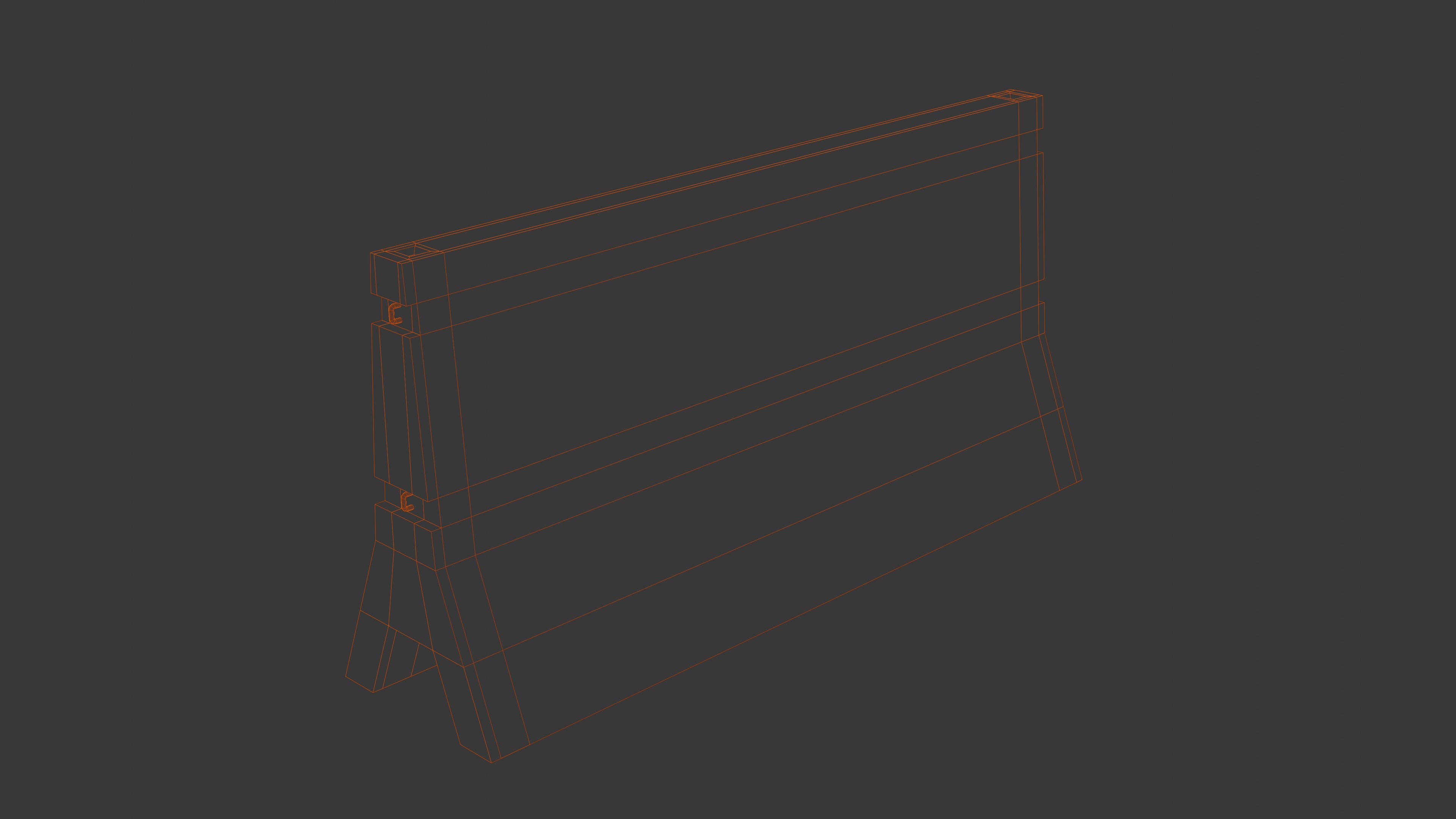 Dirty Concrete Street Barrier Collection Low-poly 3D model_5