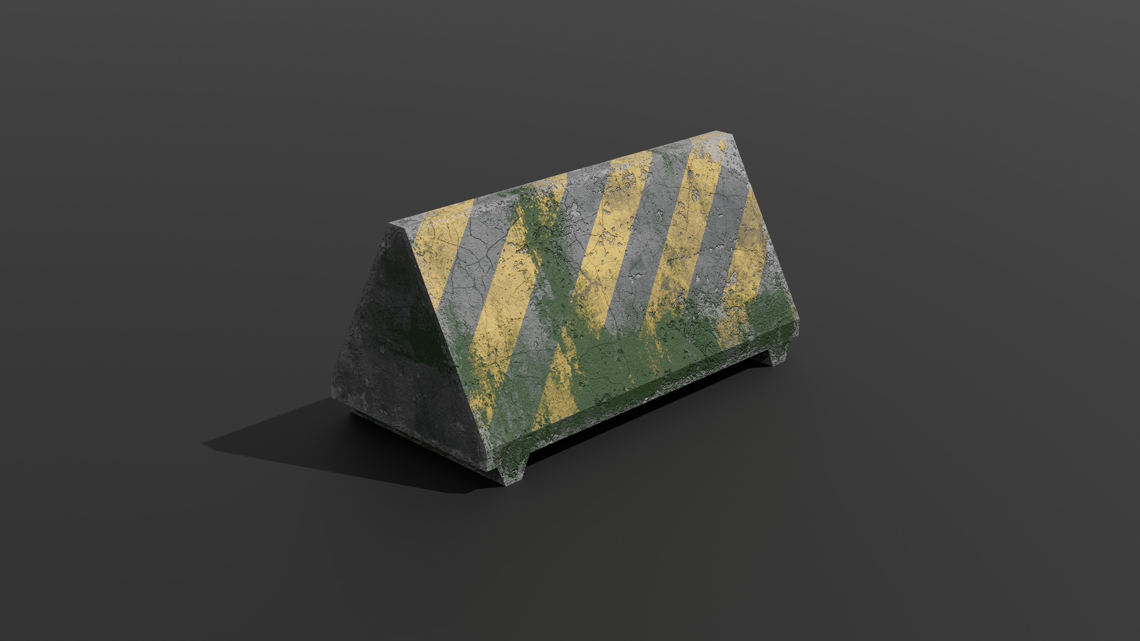 Dirty Concrete Street Barrier Collection Low-poly 3D model_18