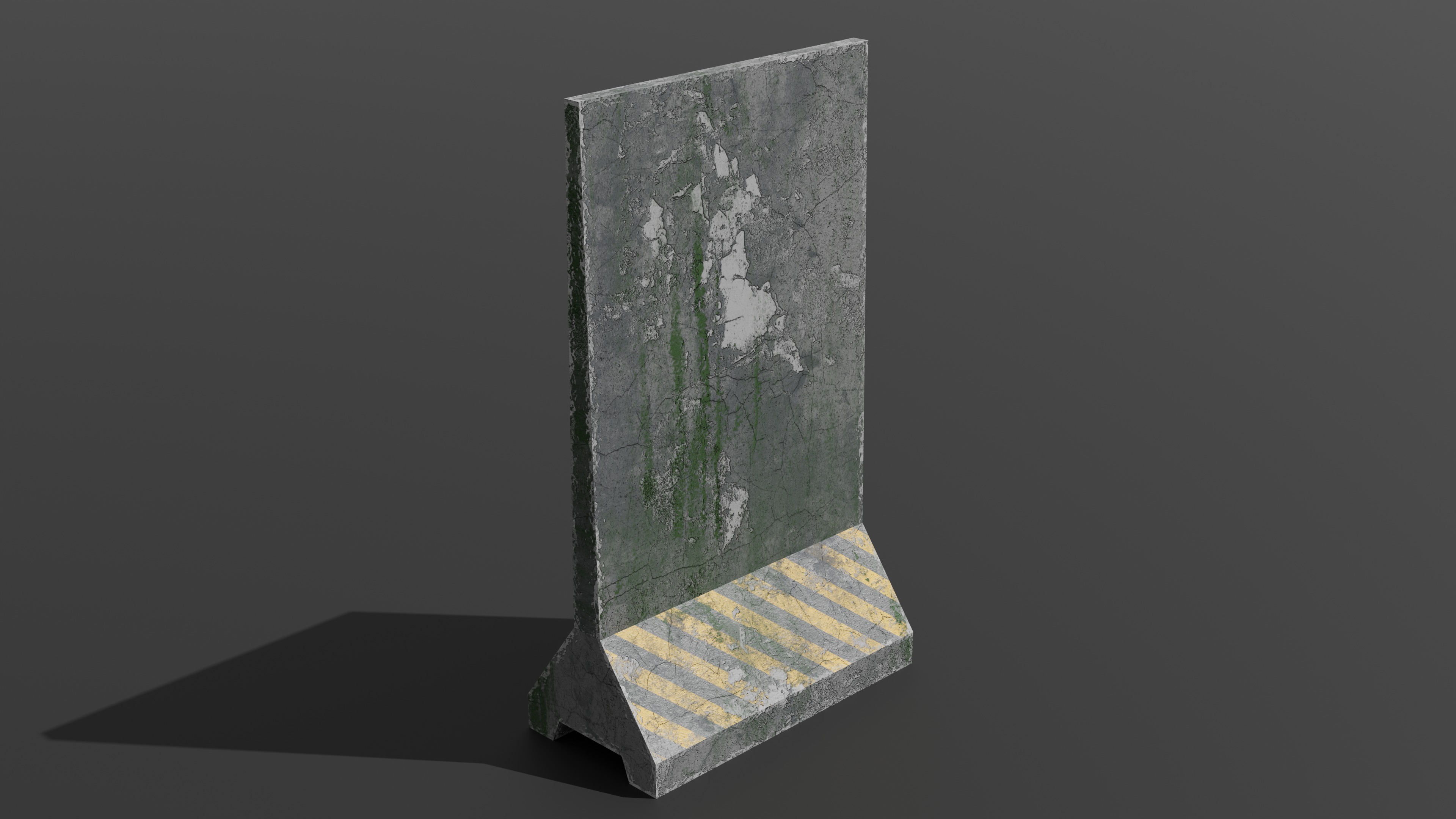 Dirty Concrete Street Barrier Collection Low-poly 3D model_8