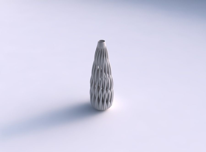 Vase taper with twisted muscle structure long neck 3D print model