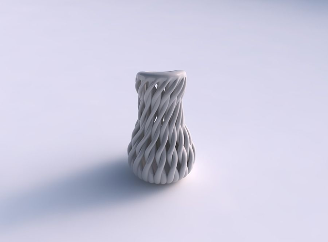 Vase taper large with twisted muscle structure eccentric