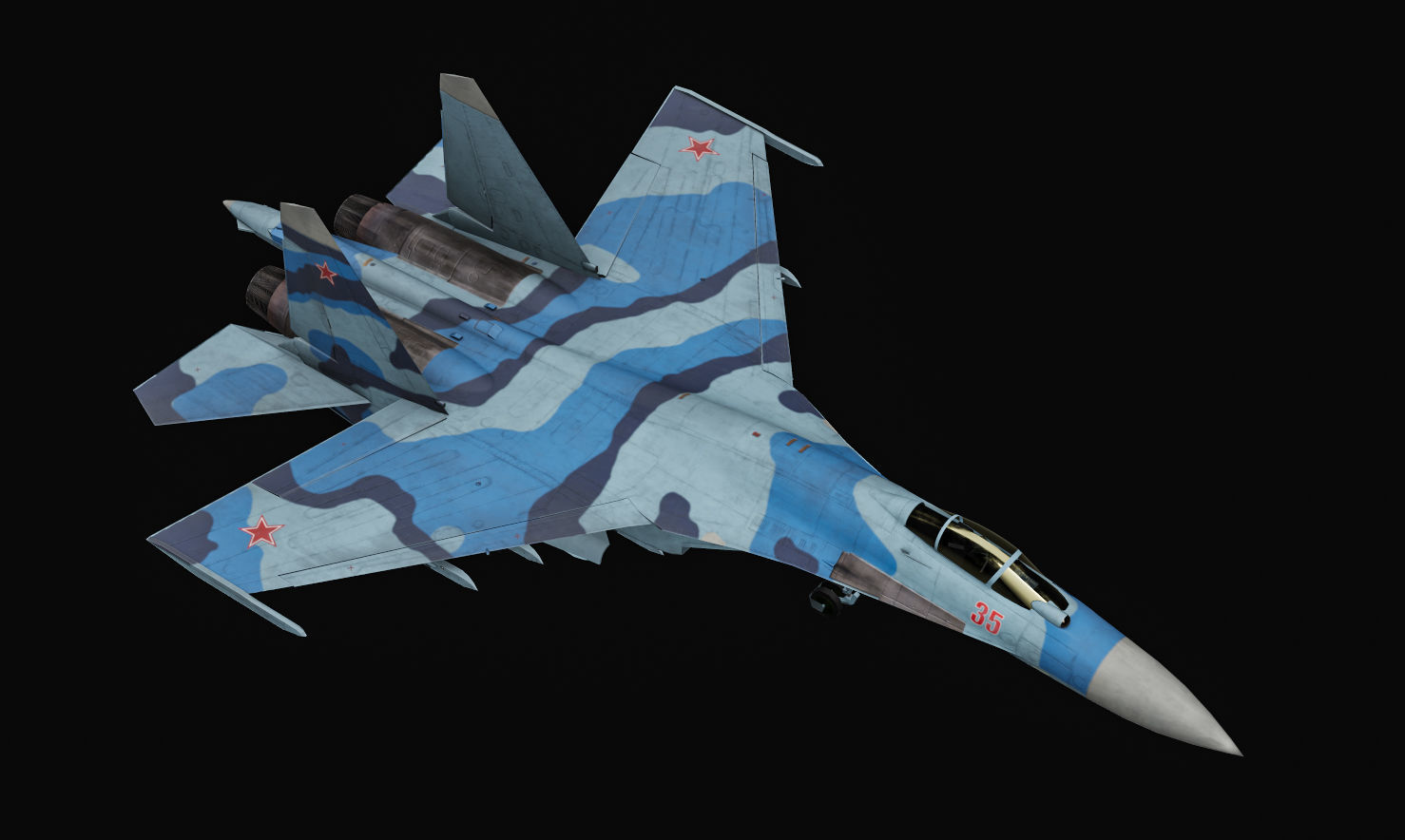  Su-35 Flanker-E Low-poly 3D model_15